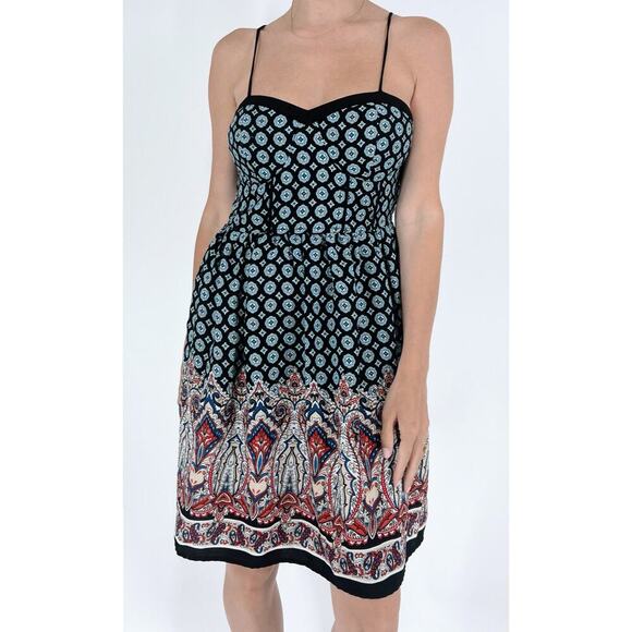 Xhilaration Paisley Printed Fit and Flare Corset Sundress Dress Size Medium - Picture 1 of 3